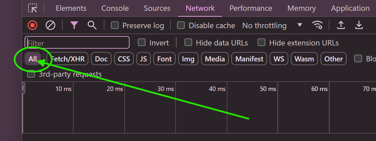 ตั้ง Filter เป็น All